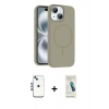MARSİLYAN™- iPhone 14 Kılıf Yankı Form Serisi - Şeffaf Pasifik Cam Ekran Koruyucu + Shine Kamera Lens - MI