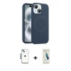 MARSİLYAN™- iPhone 14 Kılıf Yankı Form Serisi - Şeffaf Pasifik Cam Ekran Koruyucu + Shine Kamera Lens - MI