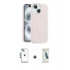 MARSİLYAN™- iPhone 14 Kılıf Yankı Form Serisi - Şeffaf Pasifik Cam Ekran Koruyucu + Shine Kamera Lens - MI