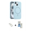 MARSİLYAN™- iPhone 14 Kılıf Yankı Form Serisi - Şeffaf Royal Nano Ekran Koruyucu + Diamond Kamera Lens - SABE