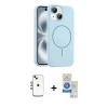 MARSİLYAN™- iPhone 14 Kılıf Yankı Form Serisi - Şeffaf Royal Nano Ekran Koruyucu + Shine Kamera Lens - GI