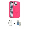 MARSİLYAN™- iPhone 14 Kılıf Yankı Form Serisi - Şeffaf Royal Nano Ekran Koruyucu + Shine Kamera Lens - GI