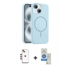 MARSİLYAN™- iPhone 14 Kılıf Yankı Form Serisi - Şeffaf Royal Nano Ekran Koruyucu + Shine Kamera Lens - KI
