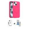 MARSİLYAN™- iPhone 14 Kılıf Yankı Form Serisi - Şeffaf Royal Nano Ekran Koruyucu + Shine Kamera Lens - KI