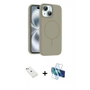 MARSİLYAN™- iPhone 14 Kılıf Yankı Form Serisi - Siyah 3D Antistatik Cam Ekran Koruyucu + Diamond Kamera Lens - PE