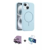 MARSİLYAN™- iPhone 14 Kılıf Yankı Form Serisi - Siyah 3D Antistatik Cam Ekran Koruyucu + Raze Metal Kamera Lens - SH