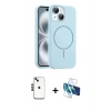 MARSİLYAN™- iPhone 14 Kılıf Yankı Form Serisi - Siyah 3D Antistatik Cam Ekran Koruyucu + Shine Kamera Lens - SH