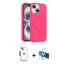 MARSİLYAN™- iPhone 14 Kılıf Yankı Form Serisi - Siyah 3D Antistatik Cam Ekran Koruyucu + Shine Kamera Lens - SH