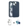 MARSİLYAN™- iPhone 14 Kılıf Yankı Form Serisi - Siyah 3D Antistatik Cam Ekran Koruyucu + Shine Kamera Lens - SH