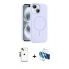 MARSİLYAN™- iPhone 14 Kılıf Yankı Form Serisi - Siyah 3D Antistatik Cam Ekran Koruyucu + Shine Kamera Lens - SH