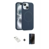 MARSİLYAN™- iPhone 14 Kılıf Yankı Form Serisi - Siyah 3D Antistatik Hayalet Cam Ekran Koruyucu + Diamond Kamera Lens - YL