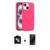 MARSİLYAN™- iPhone 14 Kılıf Yankı Form Serisi - Siyah 3D Antistatik Hayalet Cam Ekran Koruyucu + PVD Metal Kamera Lens - MI
