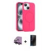 MARSİLYAN™- iPhone 14 Kılıf Yankı Form Serisi - Siyah 3D Antistatik Hayalet Cam Ekran Koruyucu + Raze Metal Kamera Lens - SH