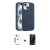 MARSİLYAN™- iPhone 14 Kılıf Yankı Form Serisi - Siyah 3D Antistatik Hayalet Cam Ekran Koruyucu + Shine Kamera Lens - KI