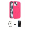 MARSİLYAN™- iPhone 14 Kılıf Yankı Form Serisi - Siyah 3D Antistatik Hayalet Cam Ekran Koruyucu + Shine Kamera Lens - SH