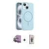 MARSİLYAN™- iPhone 14 Kılıf Yankı Form Serisi - Siyah Bilvis 3D Cam Ekran Koruyucu + Raze Metal Kamera Lens - GS