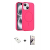 MARSİLYAN™- iPhone 14 Kılıf Yankı Form Serisi - Siyah Bilvis 3D Mat Cam Ekran Koruyucu + Diamond Kamera Lens - SABE