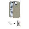 MARSİLYAN™- iPhone 14 Kılıf Yankı Form Serisi - Siyah Bilvis 3D Mat Cam Ekran Koruyucu + Diamond Kamera Lens - SABE