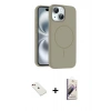 MARSİLYAN™- iPhone 14 Kılıf Yankı Form Serisi - Siyah Bilvis 3D Mat Cam Ekran Koruyucu + Diamond Kamera Lens - KI
