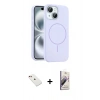 MARSİLYAN™- iPhone 14 Kılıf Yankı Form Serisi - Siyah Bilvis 3D Mat Cam Ekran Koruyucu + Diamond Kamera Lens - KI