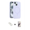 MARSİLYAN™- iPhone 14 Kılıf Yankı Form Serisi - Siyah Bilvis 3D Mat Cam Ekran Koruyucu + Diamond Kamera Lens - PE