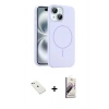 MARSİLYAN™- iPhone 14 Kılıf Yankı Form Serisi - Siyah Bilvis 3D Mat Cam Ekran Koruyucu + Diamond Kamera Lens - SABE