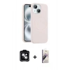 MARSİLYAN™- iPhone 14 Kılıf Yankı Form Serisi - Siyah Bilvis 3D Mat Cam Ekran Koruyucu + PVD Metal Kamera Lens - GS