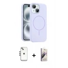 MARSİLYAN™- iPhone 14 Kılıf Yankı Form Serisi - Siyah Bilvis 3D Mat Cam Ekran Koruyucu + Shine Kamera Lens - GS