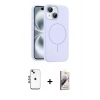 MARSİLYAN™- iPhone 14 Kılıf Yankı Form Serisi - Siyah Bilvis 3D Mat Cam Ekran Koruyucu + Shine Kamera Lens - MI