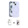 MARSİLYAN™- iPhone 14 Kılıf Yankı Form Serisi - Siyah Bilvis 3D Mat Cam Ekran Koruyucu + Shine Kamera Lens - GI