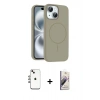 MARSİLYAN™- iPhone 14 Kılıf Yankı Form Serisi - Siyah Bilvis 3D Mat Cam Ekran Koruyucu + Shine Kamera Lens - GI