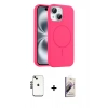 MARSİLYAN™- iPhone 14 Kılıf Yankı Form Serisi - Siyah Bilvis 3D Mat Cam Ekran Koruyucu + Shine Kamera Lens - SH