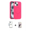 MARSİLYAN™- iPhone 14 Kılıf Yankı Form Serisi - Siyah Bilvis 3D Mat Cam Ekran Koruyucu + Shine Kamera Lens - MI