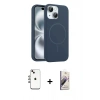 MARSİLYAN™- iPhone 14 Kılıf Yankı Form Serisi - Siyah Bilvis 3D Mat Cam Ekran Koruyucu + Shine Kamera Lens - GI