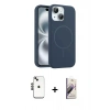MARSİLYAN™- iPhone 14 Kılıf Yankı Form Serisi - Siyah Bilvis 3D Mat Cam Ekran Koruyucu + Shine Kamera Lens - SH