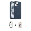 MARSİLYAN™- iPhone 14 Kılıf Yankı Form Serisi - Siyah Bilvis 3D Mat Cam Ekran Koruyucu + Shine Kamera Lens - YL