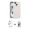 MARSİLYAN™- iPhone 14 Kılıf Yankı Form Serisi - Siyah Bilvis 3D Mat Cam Ekran Koruyucu + Shine Kamera Lens - MI