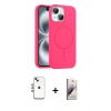 MARSİLYAN™- iPhone 14 Kılıf Yankı Form Serisi - Siyah Bilvis 3D Mat Cam Ekran Koruyucu + Shine Kamera Lens - GI