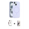 MARSİLYAN™- iPhone 14 Kılıf Yankı Form Serisi - Siyah Bilvis 3D Mat Cam Ekran Koruyucu + Shine Kamera Lens - KI