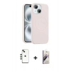 MARSİLYAN™- iPhone 14 Kılıf Yankı Form Serisi - Siyah Bilvis 3D Mat Cam Ekran Koruyucu + Shine Kamera Lens - YL