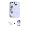 MARSİLYAN™- iPhone 14 Kılıf Yankı Form Serisi - Siyah Bilvis 5in1 3D Magic Cam Ekran Koruyucu + Diamond Kamera Lens - SABE