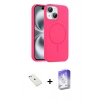 MARSİLYAN™- iPhone 14 Kılıf Yankı Form Serisi - Siyah Bilvis 5in1 3D Magic Cam Ekran Koruyucu + Diamond Kamera Lens - SABE