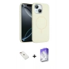 MARSİLYAN™- iPhone 14 Kılıf Yankı Form Serisi - Siyah Bilvis 5in1 3D Magic Cam Ekran Koruyucu + Diamond Kamera Lens - KI