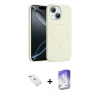 MARSİLYAN™- iPhone 14 Kılıf Yankı Form Serisi - Siyah Bilvis 5in1 3D Magic Cam Ekran Koruyucu + Diamond Kamera Lens - SABE