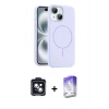 MARSİLYAN™- iPhone 14 Kılıf Yankı Form Serisi - Siyah Bilvis 5in1 3D Magic Cam Ekran Koruyucu + PVD Metal Kamera Lens - SH