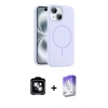 MARSİLYAN™- iPhone 14 Kılıf Yankı Form Serisi - Siyah Bilvis 5in1 3D Magic Cam Ekran Koruyucu + PVD Metal Kamera Lens - GS