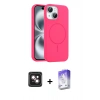 MARSİLYAN™- iPhone 14 Kılıf Yankı Form Serisi - Siyah Bilvis 5in1 3D Magic Cam Ekran Koruyucu + PVD Metal Kamera Lens - PE