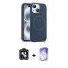 MARSİLYAN™- iPhone 14 Kılıf Yankı Form Serisi - Siyah Bilvis 5in1 3D Magic Cam Ekran Koruyucu + PVD Metal Kamera Lens - SH
