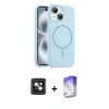 MARSİLYAN™- iPhone 14 Kılıf Yankı Form Serisi - Siyah Bilvis 5in1 3D Magic Cam Ekran Koruyucu + PVD Metal Kamera Lens - PE