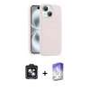 MARSİLYAN™- iPhone 14 Kılıf Yankı Form Serisi - Siyah Bilvis 5in1 3D Magic Cam Ekran Koruyucu + PVD Metal Kamera Lens - SH